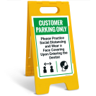 Customer Parking Only Practice Social Distancing Sidewalk Sign Kit,