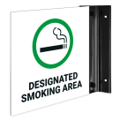Designated Smoking Area Projecting Sign, Double Sided,