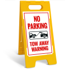 No Parking Tow Away Warning Sidewalk Sign Kit,