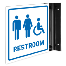 Unisex And Handicap Restroom Projecting Sign, Double Sided,