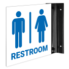 Unisex Restroom Projecting Sign, Double Sided,