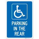 Parking In The Rear Handicap Parking Sign,