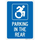 Parking In The Rear Accesible Parking Sign,