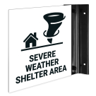Severe Weather Shelter Area Projecting Sign, Double Sided,