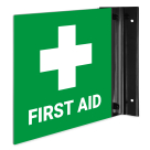 First Aid Projecting Sign, Double Sided, (SI-7645)