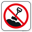 No Digging Spade And Crane Symbol Sign,