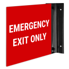 Emergency Exit Only Projecting Sign, Double Sided,