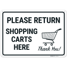 Please Return Shopping Carts Here Thank You With Graphic Sign,