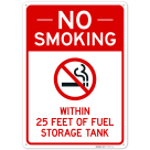 No Smoking Within 25 Feet Of Fuel Storage Tank Sign,