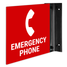 Emergency Phone Projecting Sign, Double Sided,