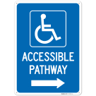 Accessible Pathway With right Arrow Sign,