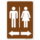 Restroom With Arrows Sign,