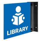 Library Projecting Sign, Double Sided, (SI-7667)