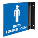 Boys Locker Room Projecting Sign, Double Sided,