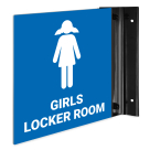 Girls Locker Room Projecting Sign, Double Sided,