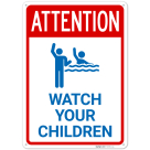 Attention Watch your Children With Graphic Sign,