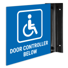 Door Controller Below Projecting Sign, Double Sided,