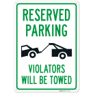 Violators Will Be Towed With Graphic Sign,