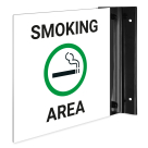 Smoking Area Projecting Sign, Double Sided,