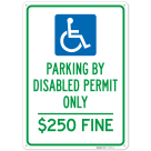 Reserved Parking Permit Required 100 Fine Sign,