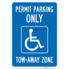 Accessible Permit Parking Only Tow Away Zone Georgia Sign,