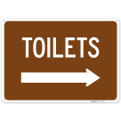Toilets With Right Arrow Sign,