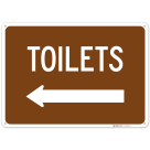 Toilets With Left Arrow Sign,