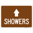 Showers With Ahead Arrow Sign,