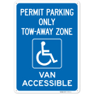 Accessible Permit Parking Only TowAway Zone Georgia Van Accessible Sign,