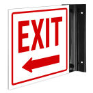 Exit Projecting With Arrow Sign, Double Sided,