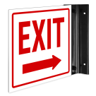 Exit Projecting With Arrow Sign, Double Sided, (SI-7687)