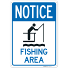 Notice Fishing Area Sign,