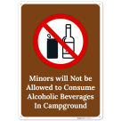 Minors Will Not Be Allowed To Consume Alcoholic Beverages In Campground Sign,