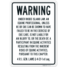 Warning Under Rhode Island Law An Equine Professional Unless Sign,