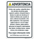 Warning Crude Oil Gasoline Diesel Fuel Other Petroleum Products Spanish Sign,
