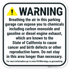 Enclosed Parking Facility Exposure Warning Sign,