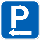 P With Left Arrow Sign,