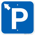 P With Up Left Arrow Sign,