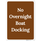 No Overnight Boat Docking Sign,
