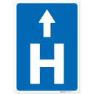 H Hospital Entrace With Up Arrow Sign,