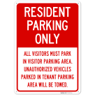 Resident Parking Only Sign, (SI-77107)
