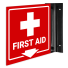 First Aid Projecting Sign, Double Sided, (SI-7711)