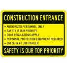 Authorized Personnel Only Personal Protection Equipment Required Sign,