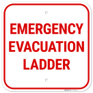 Emergency Evacuation Ladder Sign,