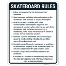 If Involved In A Collision Or Otherwise Injured Notify The Skate Park Operator Sign,