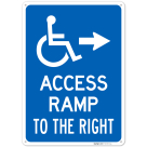Access Ramp To The Right Sign,