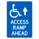 Access Ramp Ahead With Up Arrow Sign,