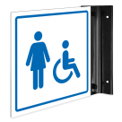Female And Accessible Pictograms Projecting Sign, Double Sided,