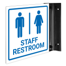 Staff Restroom Men Women Pictograms Projecting Sign, Double Sided,