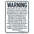 Warning Under Mississippi Law There Is No Liability For An Injury To Or Death Of A Participant In An Agritourism Sign,